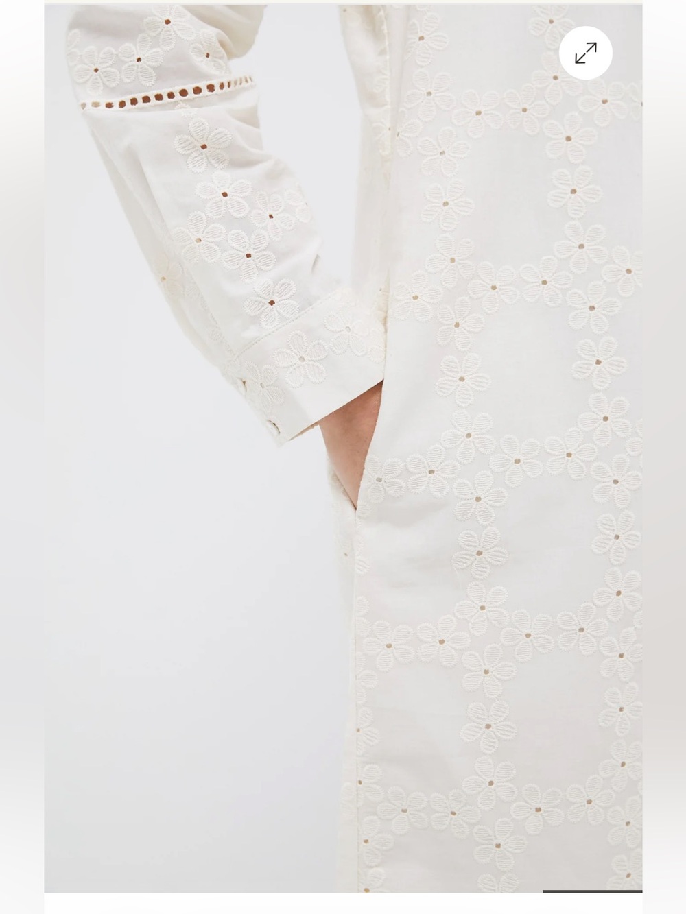 Tuckernuck Pomander Place Ivory Eyelet Griffin Midi Shirt Dress Worn 1x LARGE - Picture 5 of 9